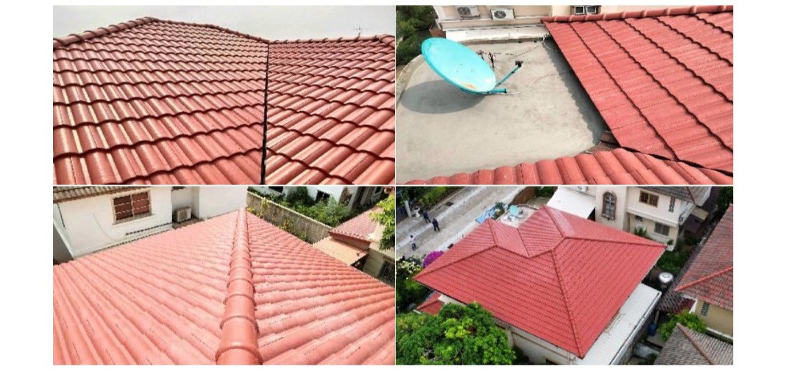 ตัวอย่างงาน Re-Roof เปลี่ยนกระเบื้องหลังคาสีส้มใหม่ทั้งหลัง ผลงานจริงจากทีมช่าง
