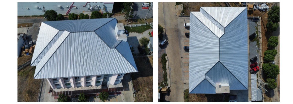 งาน Top Up Roof เสริมแผ่นทับหลังคาเดิมอาคาร 4 ชั้น ผลงานจริง